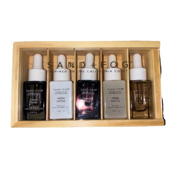 Sand + Fog Fragrance Oils 5 pk Cashmere Beach Linen White Cotton Laundry Day Etc - Picture 1 of 4